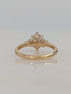 1 CT Oval Cut Cluster Moissanite Engagement Ring