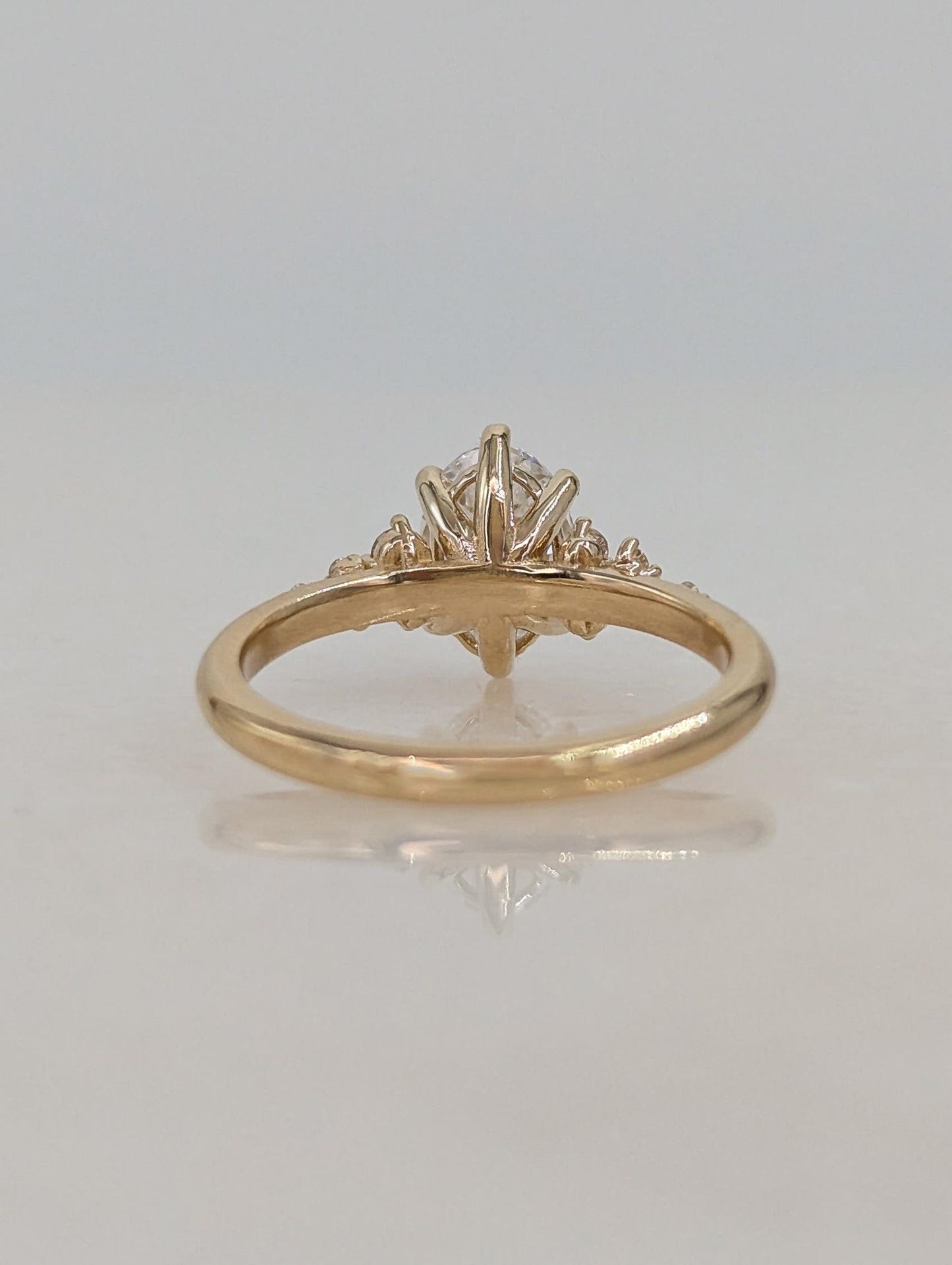 1 CT Oval Cut Cluster Moissanite Engagement Ring