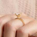 2 CT - 3 CT Oval Cut Hidden Halo Moissanite Engagement Ring