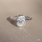 1.5 CT - 2.5 CT Oval Cut Solitaire Bezel Moissanite Engagement Ring