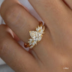 1.5 CT - 3 CT Pear Cut Cluster Moissanite Engagement Ring