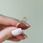 2 CT - 3 CT Round Cut Hidden Halo Twig Style Pave Moissanite Engagement Ring