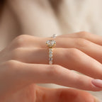 2 CT - 3 CT Round Cut Hidden Halo Pave Set Moissanite Engagement Ring