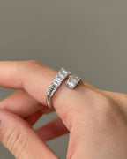 2.18 TCW Emerald CVD Diamond Open Wedding Band