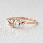 0.32 TCW Round Moissanite Cluster Wedding Band