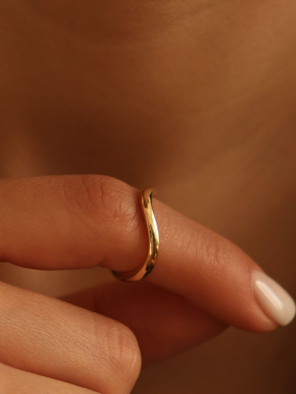 Plain Curved Stackable Wedding Band