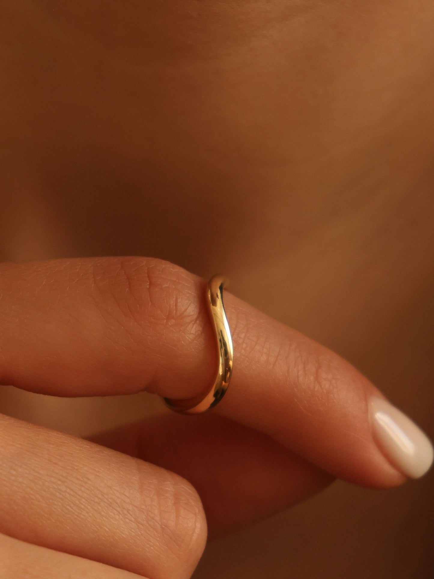 Plain Curved Stackable Wedding Band