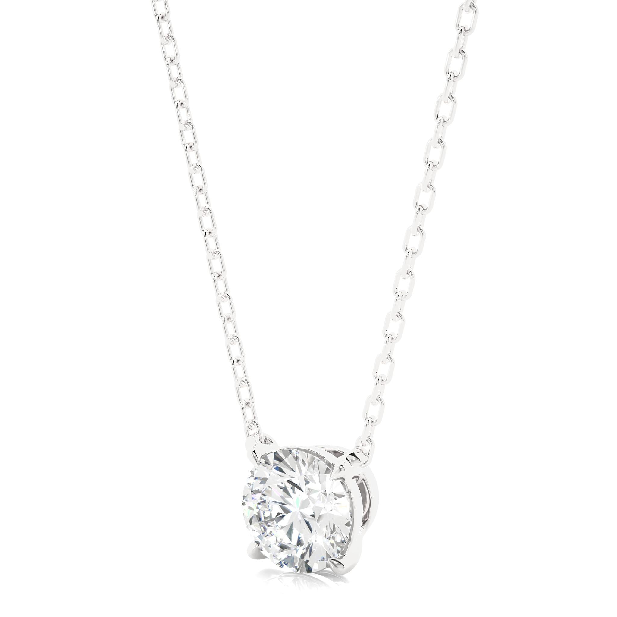 1.03 CT Round Cut Moissanite Diamond Solitaire Pendant Necklace