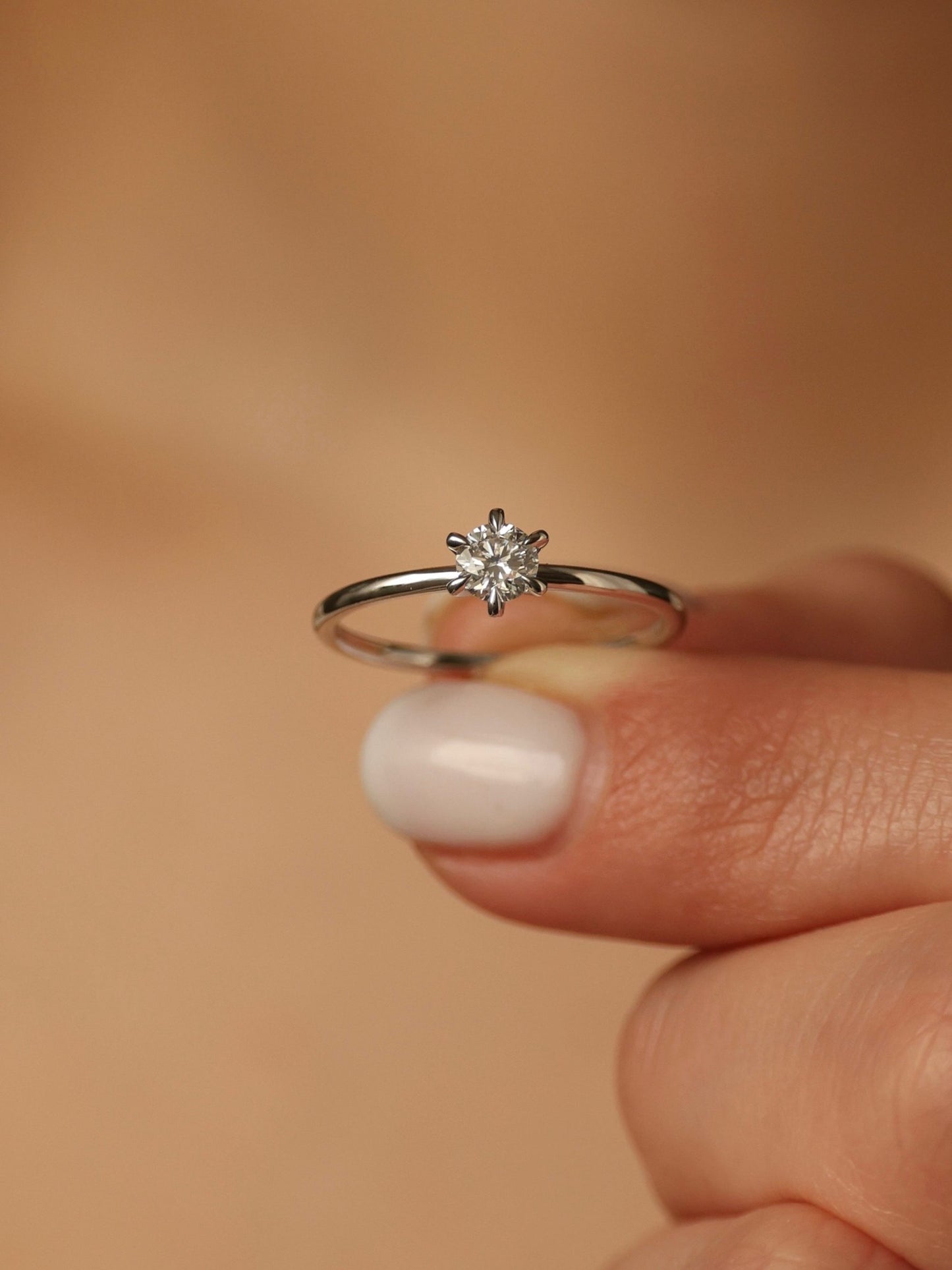 0.3 CT - 2.3 CT Round Cut Lab grown Diamond Solitaire Engagement Ring