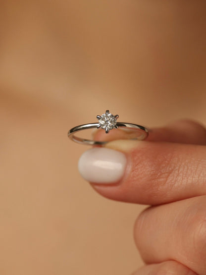 0.3 CT - 2.3 CT Round Cut Lab grown Diamond Solitaire Engagement Ring