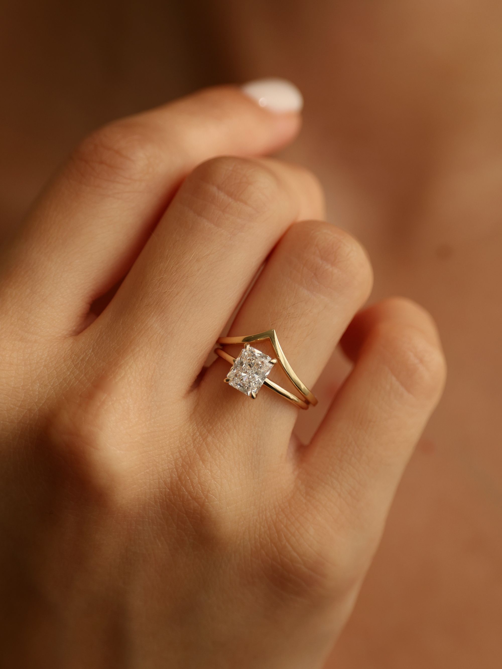 1.5 CT - 3.5 CT Radiant Cut Lab grown Diamond Solitaire Engagement Ring