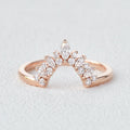 0.15 TCW Marquise & Round Moissanite Cluster Curved Wedding Band